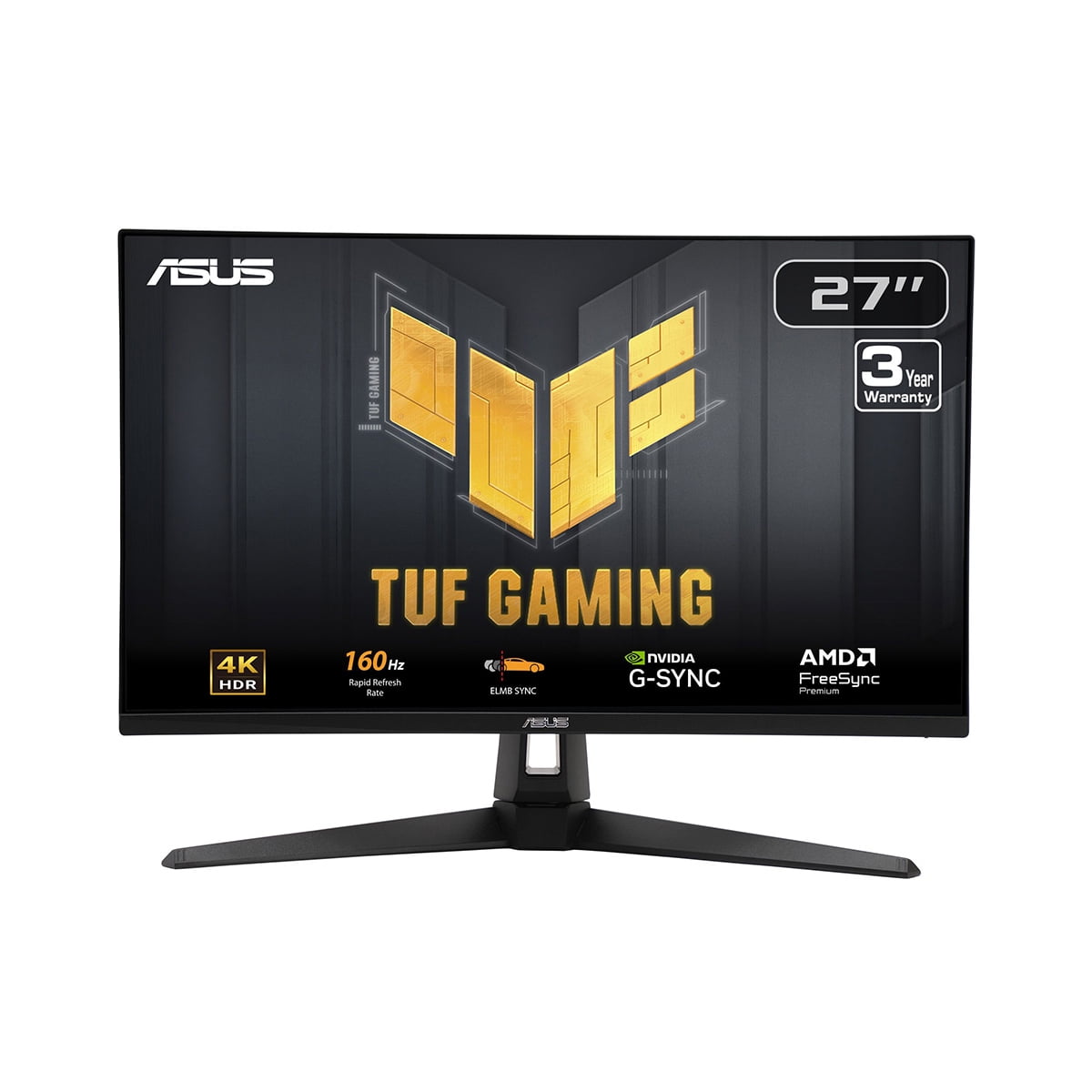 TUF VG27UQ1A 27" Class 4K UHD Gaming LED Monitor - 16:9 - Black - 27" Viewable - Fast IPS - LED Backlight - 3840 x 2160 - 16.7 Million Colors - FreeSync Premium/G-sync Compatible - 300 Nit - 1 ms -...