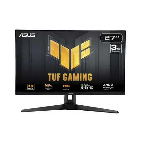 TUF VG27UQ1A 27" Class 4K UHD Gaming LED Monitor - 16:9 - Black - 27" Viewable - Fast IPS - LED Backlight - 3840 x 2160 - 16.7 Million Colors - FreeSync Premium/G-sync Compatible - 300 Nit - 1 ms -...