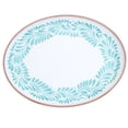 thumbnail image 5 of INFUSE 2 Piece Lebrillo Pattern Melamine Serving Platters Trays Set for Outdoor Parties Entertaining, Aqua, 5 of 5