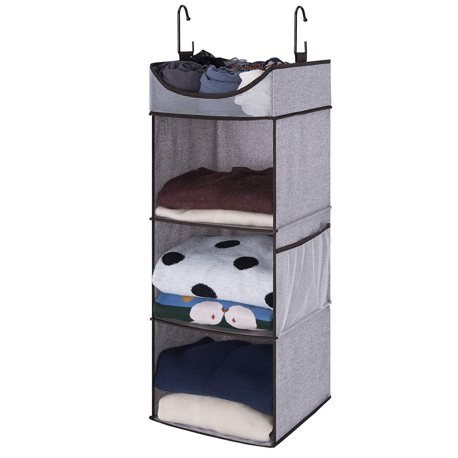 StorageWorks Hanging Closet Organizer, 3 Shelves with Thickened Board