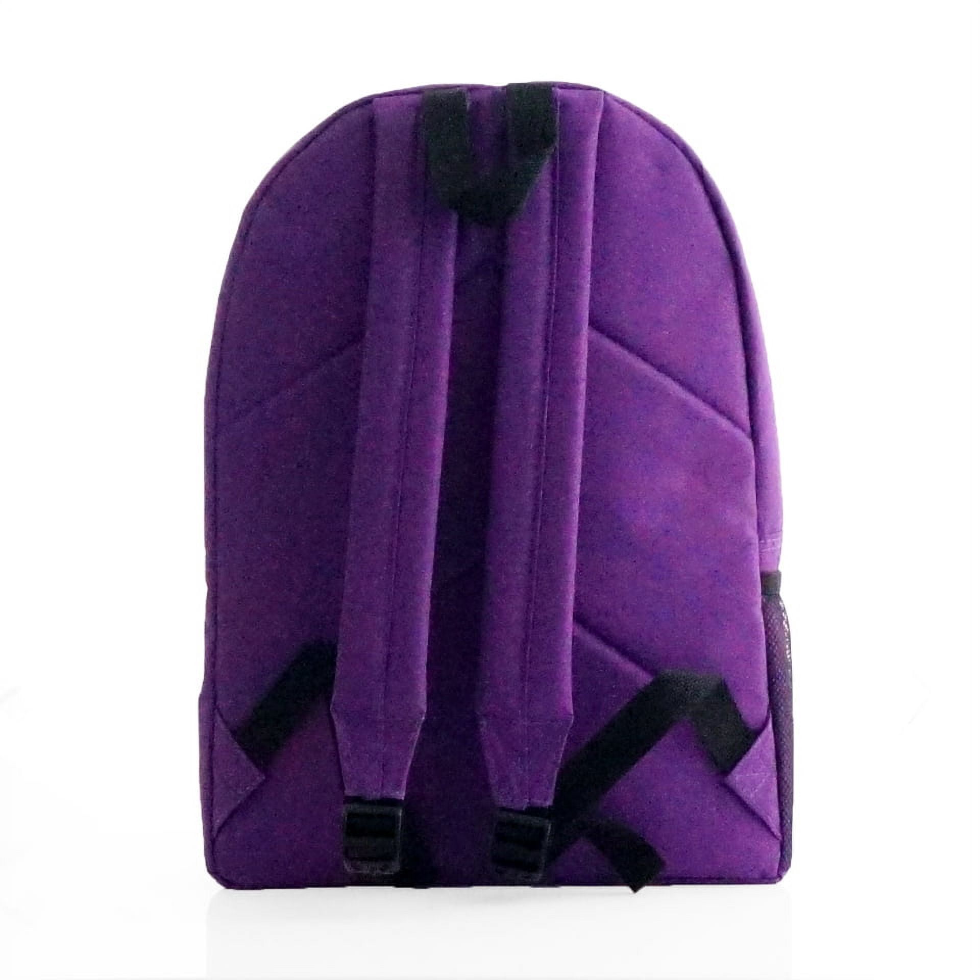 K-Cliffs Unisex 18" Padded Shoulder  Straps School Backpack in Purple, Polyester