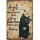 thumbnail image 1 of Letreros de hojalata de gato negro, vintage, divertidos, animales, restaurantes, arte de hierro, decoración rústica de pared, placa, póster de metal retro, decoración de gatos, letreros de decoración., 1 of 9