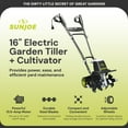 thumbnail image 3 of Sun Joe Electric Garden Tiller Cultivator, Steel Tines, 13.5 Amp, 16 Inch, TJ604E, 3 of 12