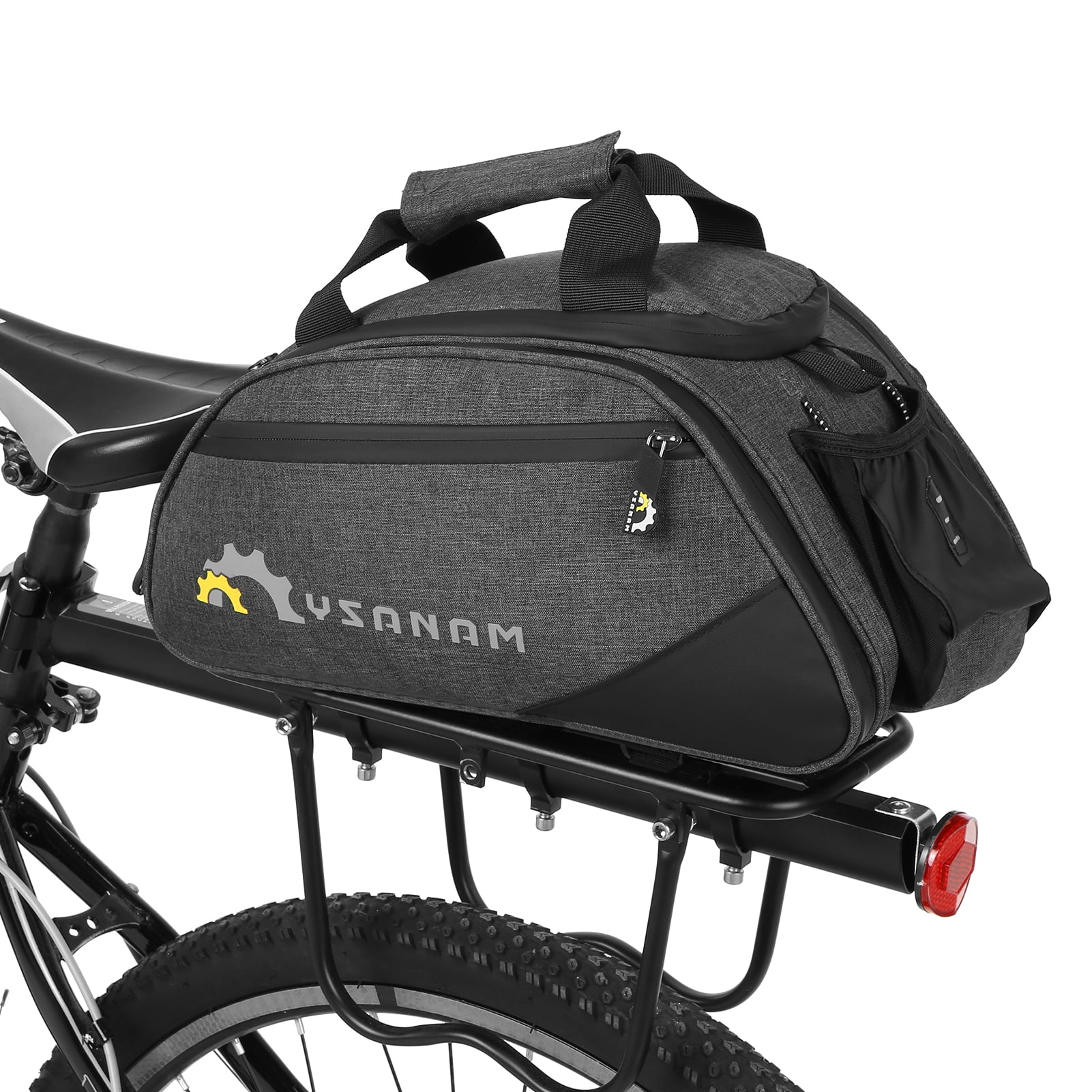 #N/A Bicycle Luggage Bag Bike Double Side Saddlebag Large Capacity Rear Rack Seat Pannier Storage Organizer,Gray
