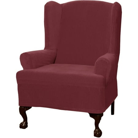 Maytex Stretch Collin 1 Piece Wing Chair Furniture Cover Slipcover