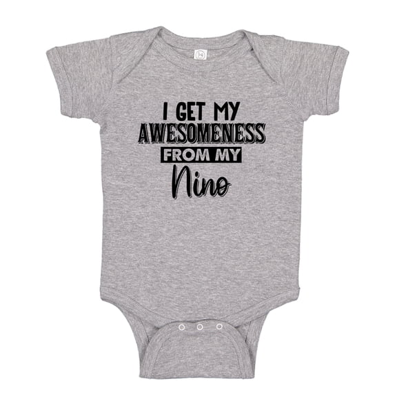 I Get My Awesomeness From My Nino Baby Bodysuit One Piece NB Athletic Heather