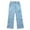 Sky Blue*, variant on CYRBOKO Toddler Girls Stright Jeans, Fashion Elastic Waist Loose Split-hem Straight Denim Pants Dark Blue Size 9-10 T