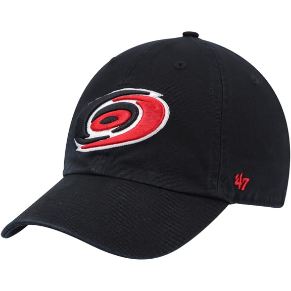 Men's '47 Black Carolina Hurricanes Team Clean Up Adjustable Hat