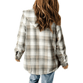 thumbnail image 3 of Women Long Sleeve Button Down Plaid Warm Hooded Jacket Women Fleece Plaid Shacket Jacket, 3 of 5