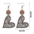 thumbnail image 3 of RyanK Valentine'S Day Gifts Valentine'S Day Decorations Valentine's Day Gift Wooden Round Geometric Earrings Vintage Hollowed Out Round Earrings Great Light Statement Jewelry For Women, 3 of 6