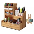 thumbnail image 1 of Organizador de escritorio de oficina de madera con cajones, 1 of 8