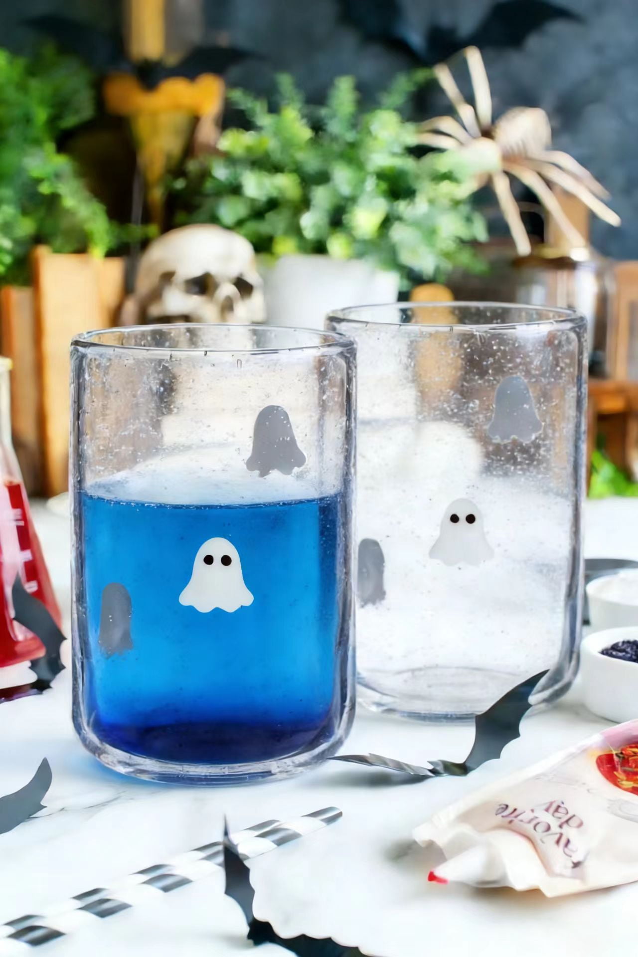 Way to Celebrate 16 oz Ghost Charm Drinking Glass, 2-Pack