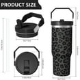 thumbnail image 4 of 30 Oz Tumbler Grey Leopard Tumbler with Lid and Straw, Birthday Gift Cup for Friend Women Men Coffee Travel Mug Thanksgiving Day Halloween Christmas Gift Water Bottle, 4 of 7
