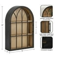 thumbnail image 6 of Kate and Laurel Megara Decorative Wooden Hanging Arched Wall Cabinet with Door for Open Storage, 16 x 6 x 24, Black and Natural Wood, Wooden Floating Wall Bathroom Cabinet for Above Toilet Storage, 6 of 10