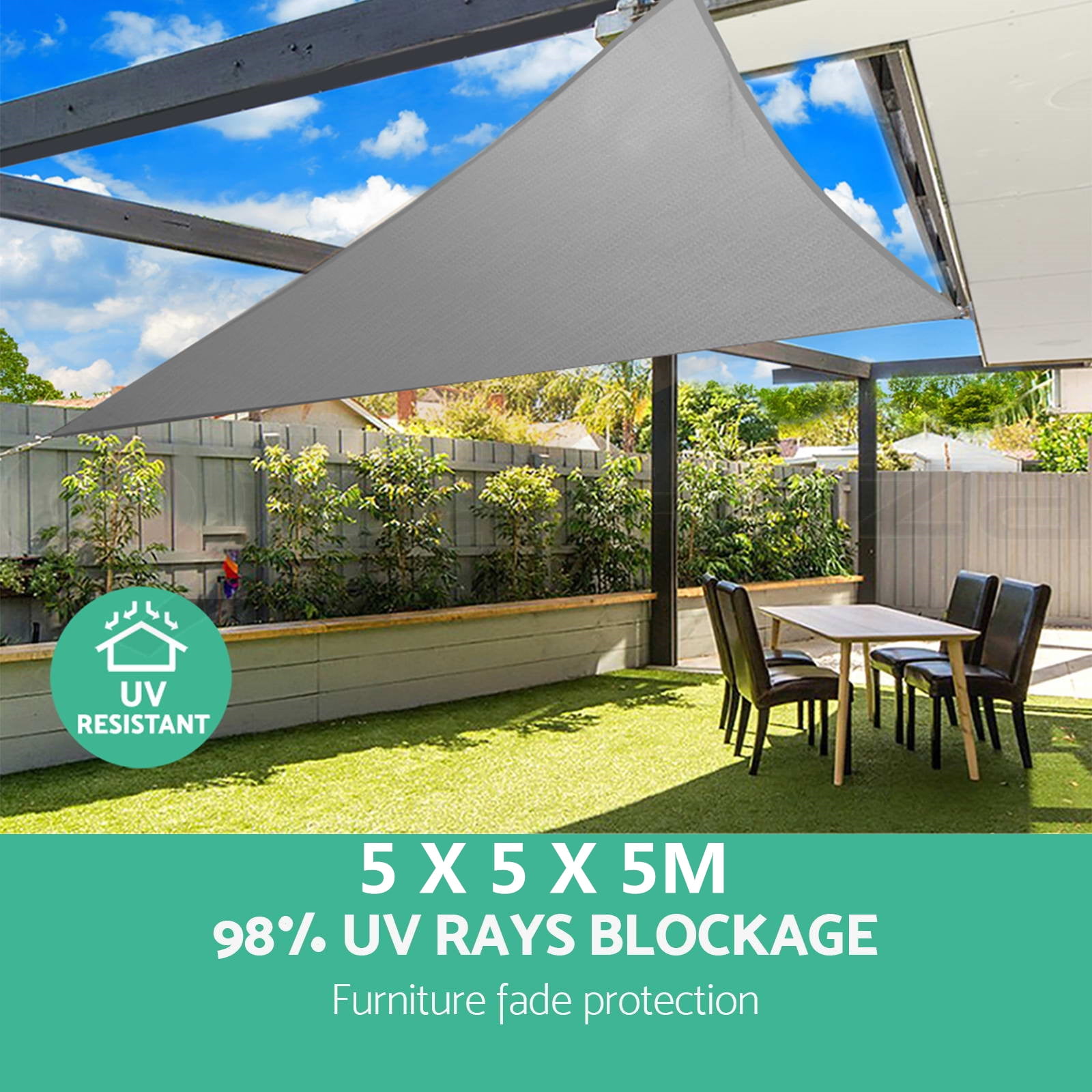 UV Block Patio Canopy in Color Sand Cool Area Right Triangle 3x3x4.2m HDPE Sun Shade Sail