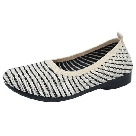 

Wiueurtly Ladies Shoes Fashion All Shallow Mouth Lightweight Elastic Cloth Shoes Breathable Flat Heel Casual Shoes Shoes Boys Casual Casual Stylish Shoes
