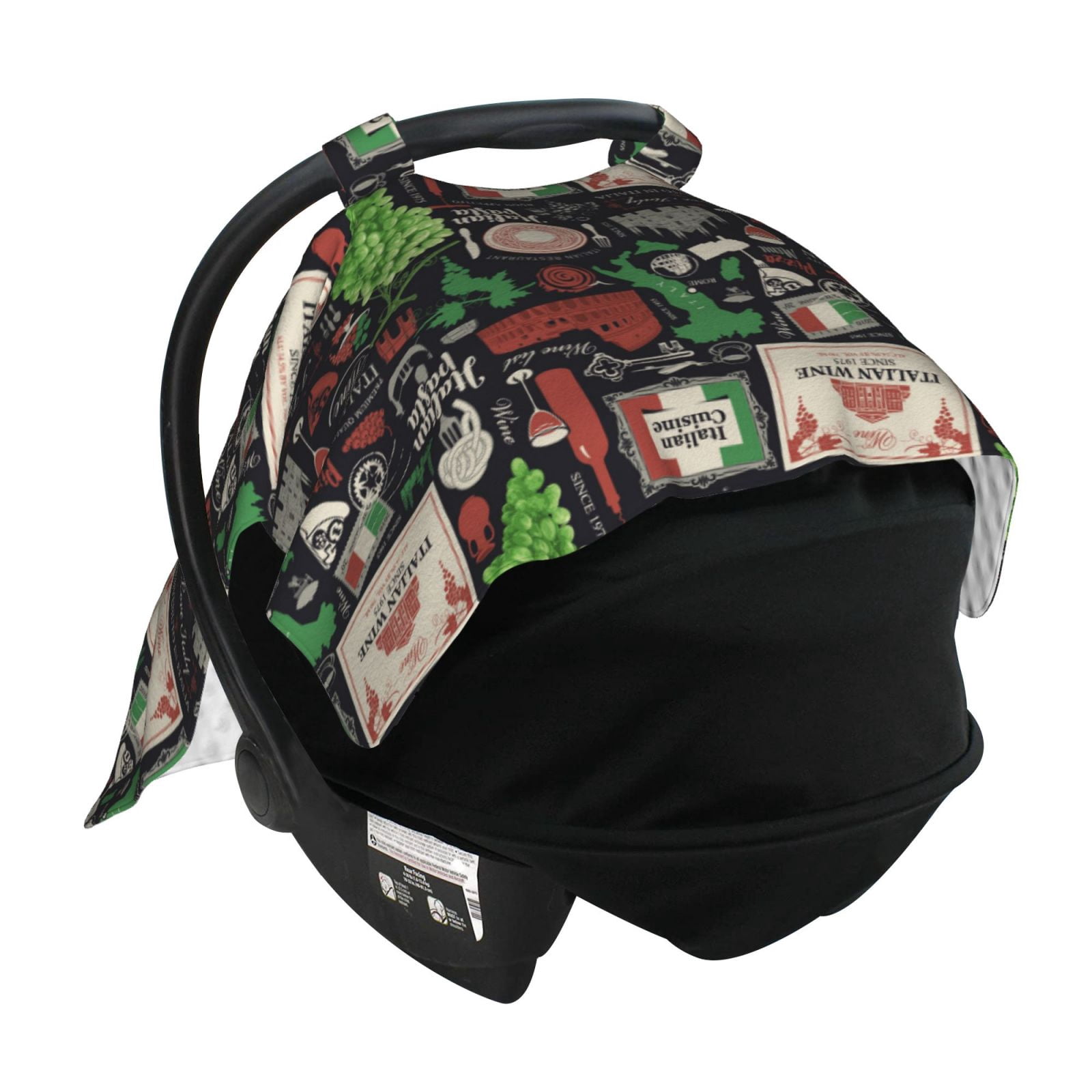 Car Seat Cover Baby - Stamp Pattern Grape Breathable Infant Car Seat Cover for Baby Carseat, Lightweight Comfort Baby Essentials Must Haves Newborn Stuff for Girl Boy