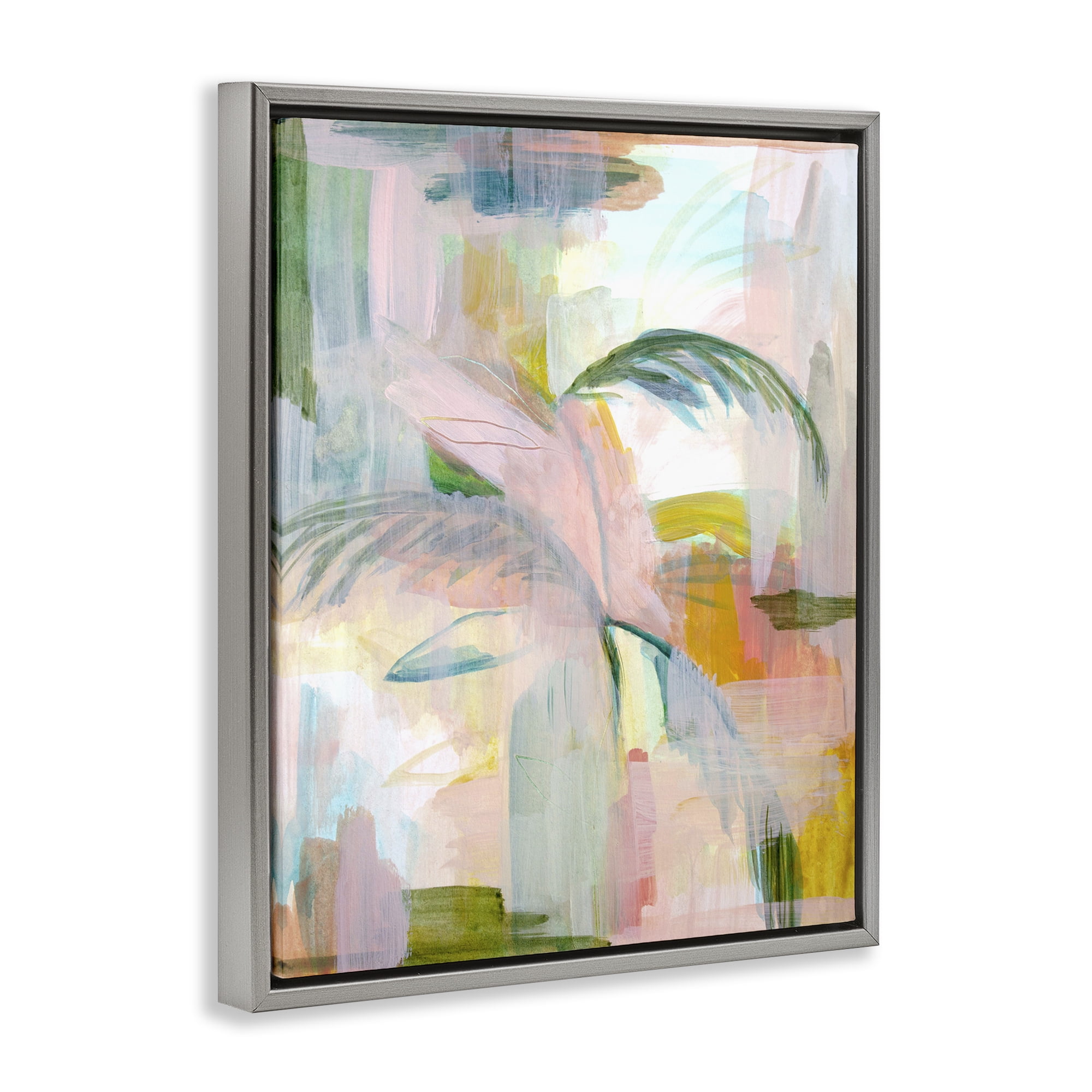 Stupell Industries Palm City Expression Gray Framed Floater Canvas Wall Art, design by Gemma Bardot