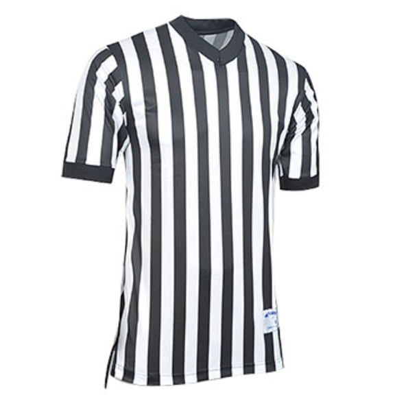 Champro WHISTLE DRI GEAR Basketball Ref Jersey Blk Wht 3XL