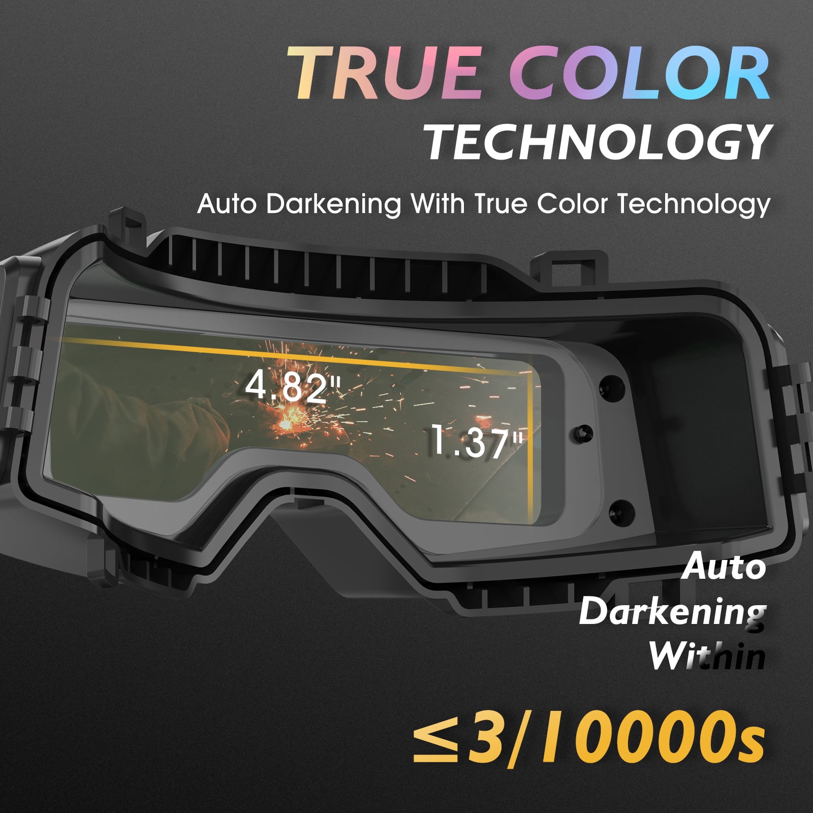 TOOLIOM Welding Goggles Auto Darkening True Color Detachable Face Shield