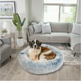 thumbnail image 6 of Best Friends by Sheri Original Calming Donut Dog and Cat Bed, Shag Faux Fur, Denim Blue, XL (45in x 45in) - Anxiety Relief for Pets Up to 150 lbs, 6 of 7
