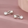 thumbnail image 5 of Sterling Silver Small Love Heart Huggie Hoop Earrings for Women Tiny CZ Heart Hoop Earrings Huggie Valentines Day Earrings, 5 of 5
