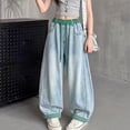 thumbnail image 5 of XXWXYD Teen Girls Baggy Jeans Wide Leg Denim Pants 2026 Cute Cartoon Embroidery Patchwork Jeans Y2𝖪 Vintage Wash Trendy Prepp𝗒 Pants Girls Loose Fit Palazz𝗈 Pants, 5 of 5