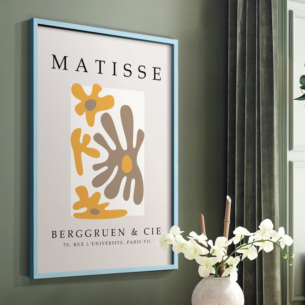 Matisse CCCXLIII in Blue Solid Wood 8 x 10 Framed Print