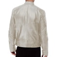 thumbnail image 4 of Pxiakgy winter coats for men Men's Autumn And Winter Stand Collar Leather Jacket Zip Leather Jacket Long Sleeve Jacket Silver + 5XL, 4 of 5