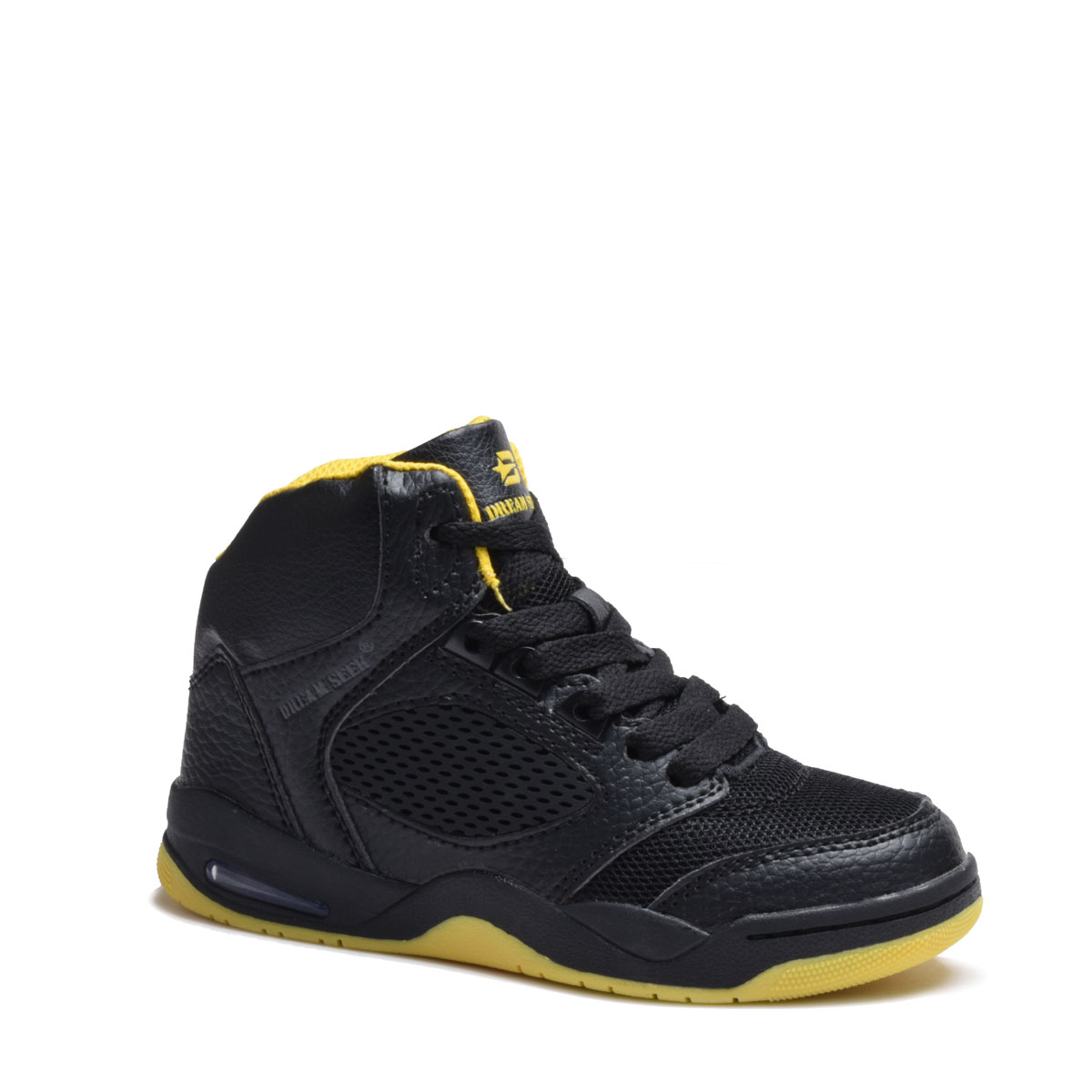 Boys' Basketball Sneakers High Top Kids Shoes - 3 Colors Beige/Black, Black/Red or Black/Yellow - Sizes 10-4 - image 1 of 6