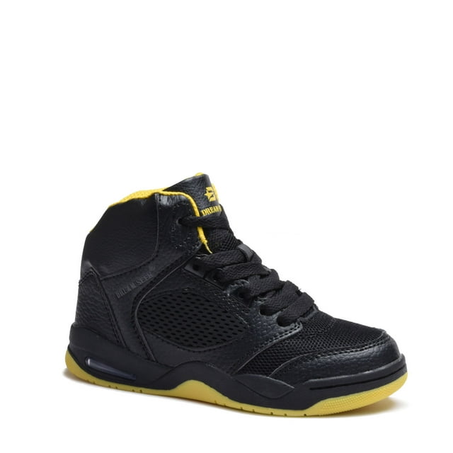 Boys' Basketball Sneakers High Top Kids Shoes - 3 Colors Beige/Black, Black/Red or Black/Yellow - Sizes 10-4
