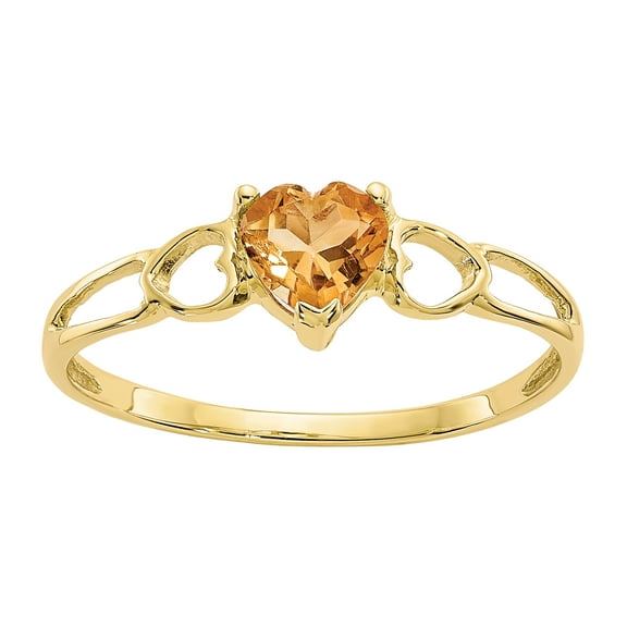 Primal Gold 14 Karat Yellow Gold Citrine Birthstone Ring