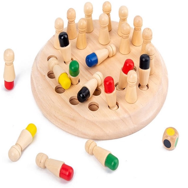 SUTENGDA Wooden Memory and Color Matching Game for Kids and Elderly - Fun and Educational Toy - Color Matching Memory Stick Activity for Home or Travel