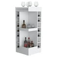 thumbnail image 4 of Kitchen Island Furniture FM FURNITURE Lamer Corner Bar Cabinet with Wine Rack and Open Shelf, White,Dining Kitchen Carts, 4 of 7