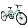 thumbnail image 5 of MOPHOTO 7 Speed 24"/26''/27.5'' Wheels Adult Mountain Tricycle, 3 Wheel Cruiser Bicycle, Exercise Women's Trike, Cyan Bike with Rear Storage Basket, 5 of 11
