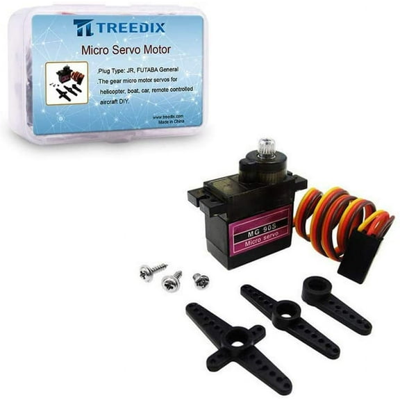Treedix 3 pcs MG90S 9g Servo Motor Micro Metal Gear Compatible with Robot Boat Car Plane RC Helicopter