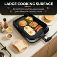 thumbnail image 5 of Casualife Electric Griddle with Removable Grease Guard, Adjustable Temp Control, Non-Stick Griddle, 12" x 18", Black, 5 of 7