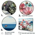 thumbnail image 3 of Designart "Blossoming Coastal Geraniums I" Geraniums Floater Framed Canvas Wall Art, 3 of 5