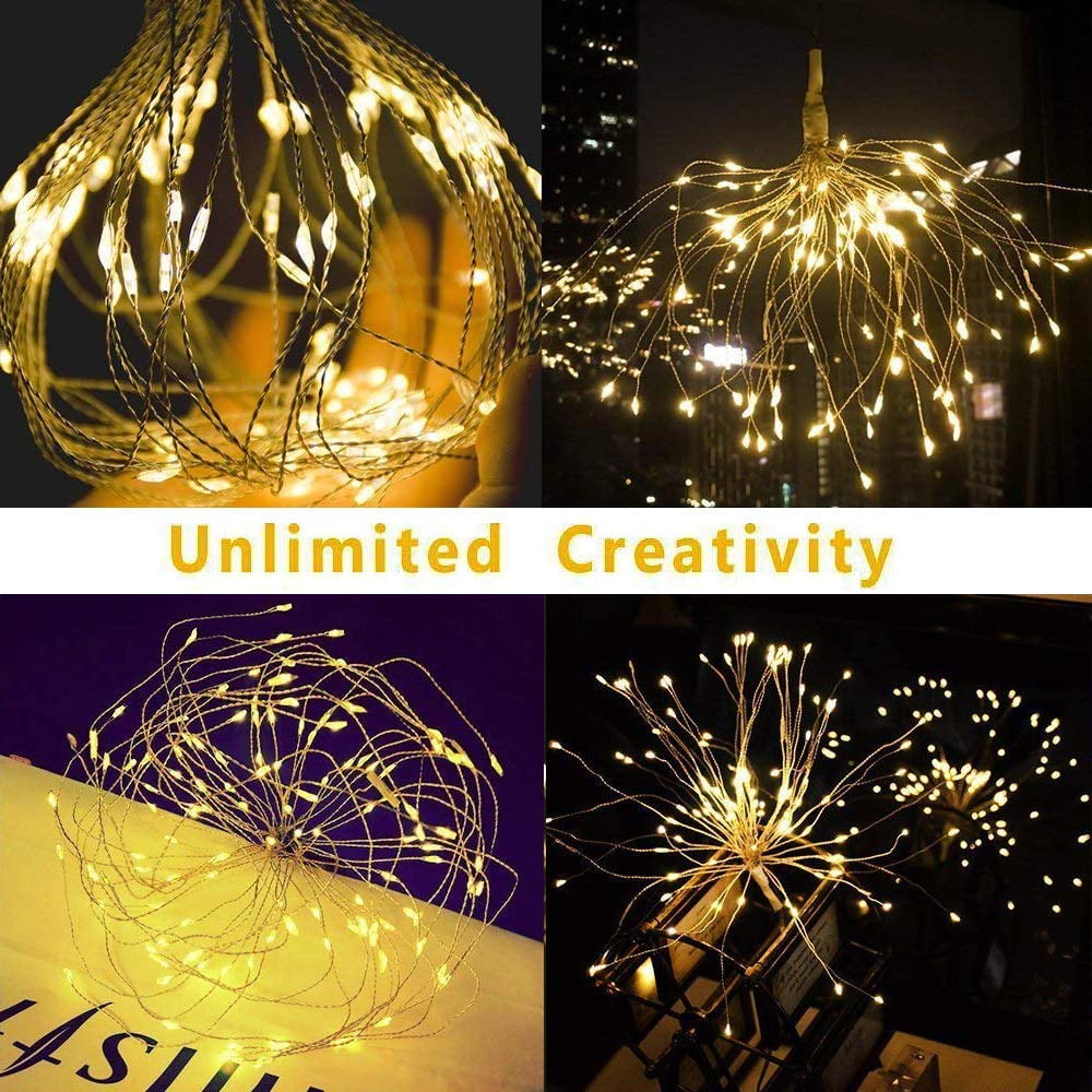 Details about   Firework LED String Lights 100/150LED Copper Wire Strip Fairy Light With Remote 