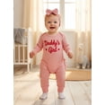thumbnail image 3 of BemeyourBBs Newborn Baby Girls Daddy's Girl Outfit Letters Embroidery Romper Jumpsuit with Bow Headband, 3 of 9