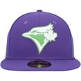thumbnail image 2 of Men's New Era Purple Toronto Blue Jays Lime Side Patch 59FIFTY Fitted Hat, 2 of 5