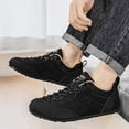 thumbnail image 3 of Men's Wide Toe Box Running Shoes Lace up Low Top Fashion Sneakers Retro Color Block Athletic Walking Shoes Black Size 10.5, 3 of 8