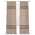 thumbnail image 7 of Retro Brown Sheer Curtains 96 inches Long 2 Panels Set Beckground Dark Green Stripes Tiers Sheers Rod Pocket Small Window Short Curtains for Kitchen Cafe, Each 52" W x 96" L, 7 of 7