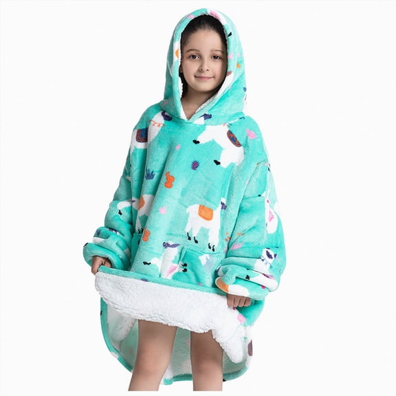 KPOPLK Teen Girls Towel Robe Soft Terry Cloth Hooded Bathrobes Cover Up Sleepwear for Kids 3-12 Years(7-16 Years,Mint Green)