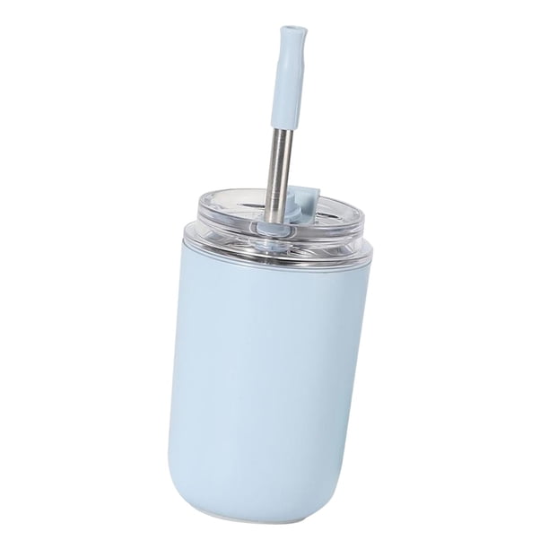 Taza de viaje de acero inoxidable Macarena taza de café con tapa capacidad de 350 ml color azul