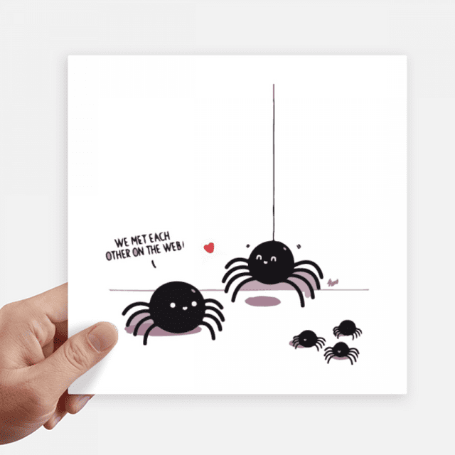 Spider Pattern Insect Cobweb Illustration Sticker Tags Wall Picture Laptop Decal Self adhesive