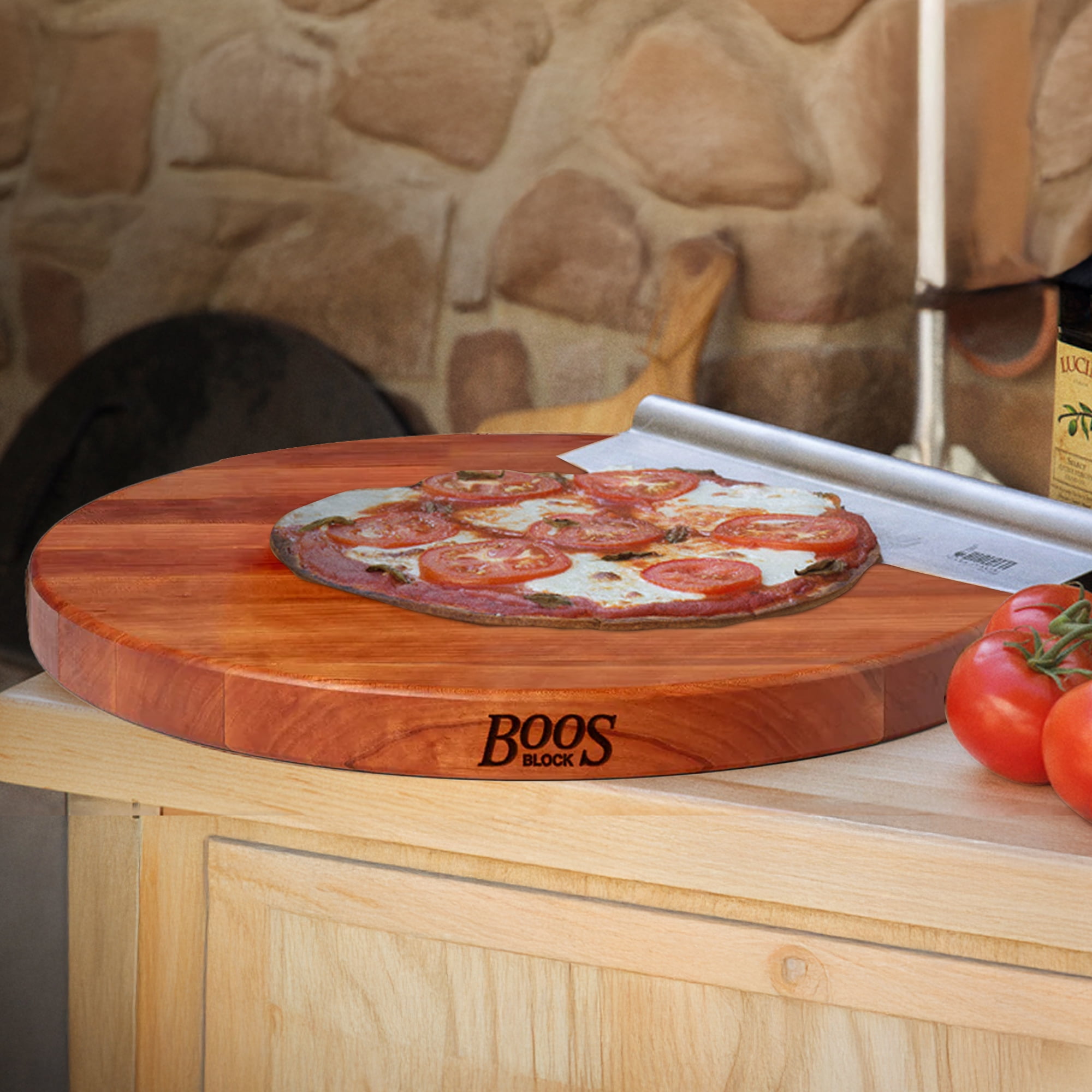 John Boos R-Board Reversible Wood Cutting Board, 18" x 18" x 1 1/2", Cherry