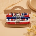 thumbnail image 5 of Independence Day Multi-layer Beaded Polymer Clay Bracelet for Patriotic Celebration 4th of July Red White and Blue Fashion Jewelry Accessory, 5 of 8