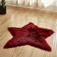 thumbnail image 4 of Faux Fur Carpet Long Plush Shaggy Fluffy Star Shape Carpets Long Hair Area Rugs Bedroom Living Room White Pink Floor Mat (black,diameter60cm), 4 of 6