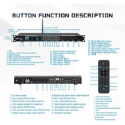 Karaoke Processor System, Digital Pre-Stage Effector Vocal Effects Preamp KTV Mixer Equalizer with 4-level FBX, Anti-Howling Microphone Sound Audio Processor w/ Bluetooth Optical Audio Input